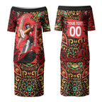 Personalized Melbourne Renegades Cricket Couples Matching Puletasi and Long Sleeve Button Shirt Hippie Psychedelic Pattern Vibrant Mandala Art Style
