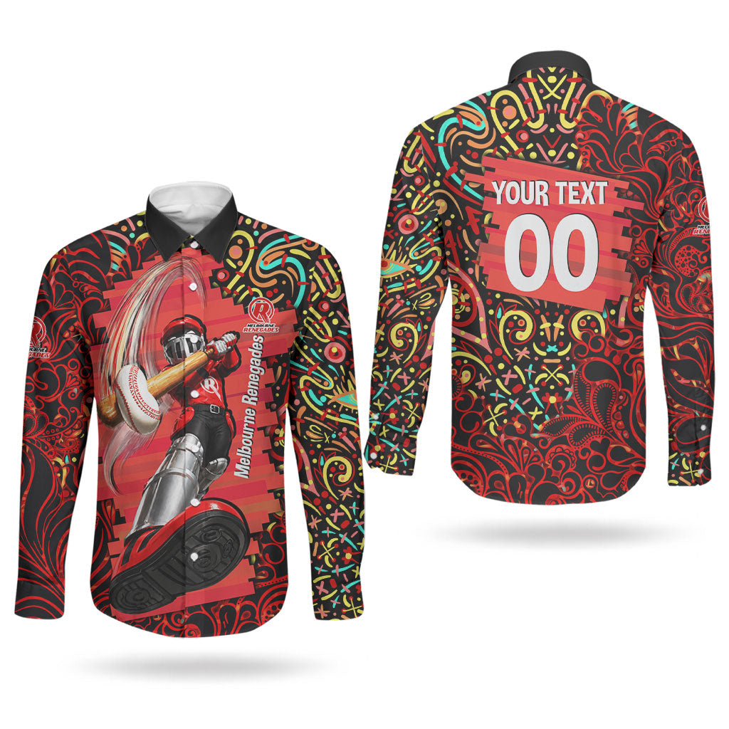 Personalized Melbourne Renegades Cricket Couples Matching Short Sleeve Bodycon Dress and Long Sleeve Button Shirt Hippie Psychedelic Pattern Vibrant Mandala Art Style