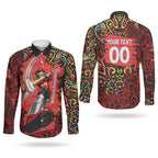 Personalized Melbourne Renegades Cricket Couples Matching Short Sleeve Bodycon Dress and Long Sleeve Button Shirt Hippie Psychedelic Pattern Vibrant Mandala Art Style