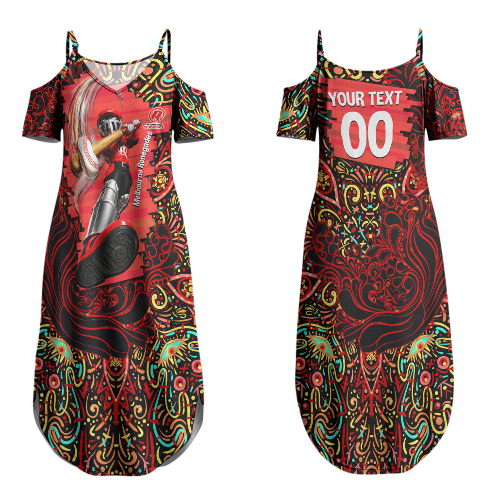 Personalized Melbourne Renegades Cricket Couples Matching Summer Maxi Dress and Hawaiian Shirt Hippie Psychedelic Pattern Vibrant Mandala Art Style