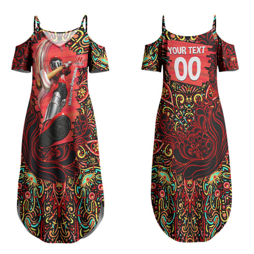 Personalized Melbourne Renegades Cricket Couples Matching Summer Maxi Dress and Long Sleeve Button Shirt Hippie Psychedelic Pattern Vibrant Mandala Art Style
