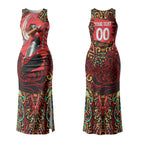 Personalized Melbourne Renegades Cricket Couples Matching Tank Maxi Dress and Hawaiian Shirt Hippie Psychedelic Pattern Vibrant Mandala Art Style