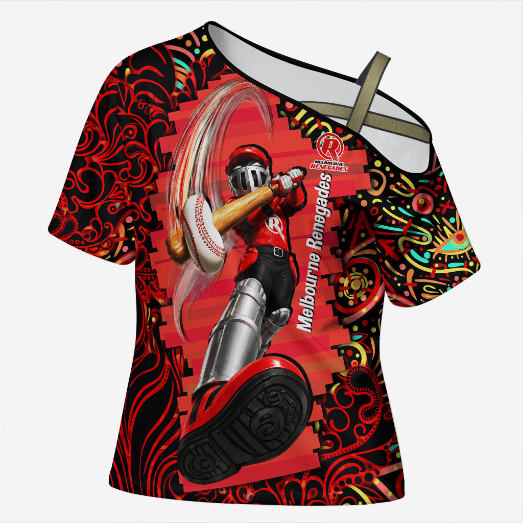 Personalized Melbourne Renegades Cricket Cross Shoulder Shirt Hippie Psychedelic Pattern Vibrant Mandala Art Style