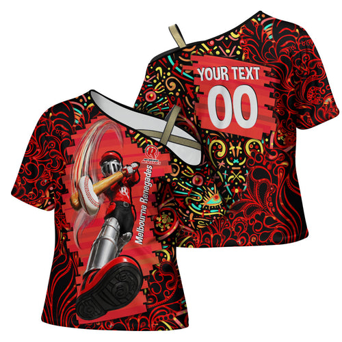 Personalized Melbourne Renegades Cricket Cross Shoulder Shirt Hippie Psychedelic Pattern Vibrant Mandala Art Style