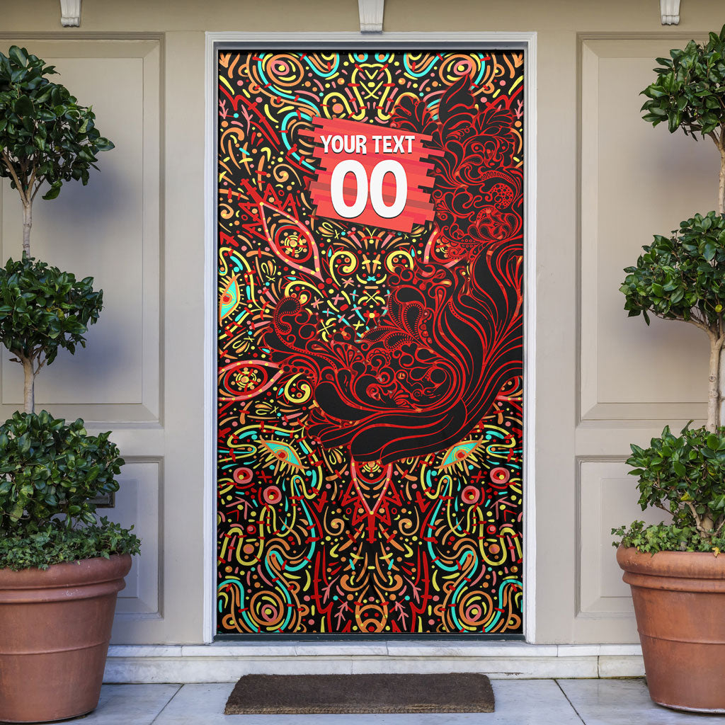 Personalized Melbourne Renegades Cricket Door Cover Hippie Psychedelic Pattern Vibrant Mandala Art Style