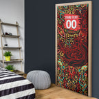 Personalized Melbourne Renegades Cricket Door Cover Hippie Psychedelic Pattern Vibrant Mandala Art Style