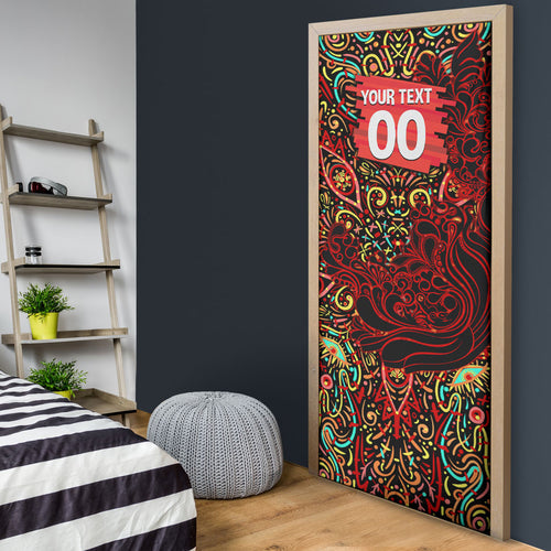 Personalized Melbourne Renegades Cricket Door Cover Hippie Psychedelic Pattern Vibrant Mandala Art Style