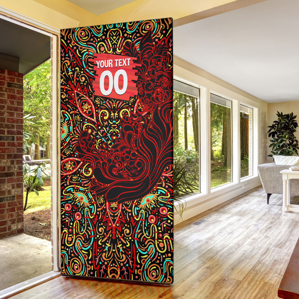 Personalized Melbourne Renegades Cricket Door Cover Hippie Psychedelic Pattern Vibrant Mandala Art Style