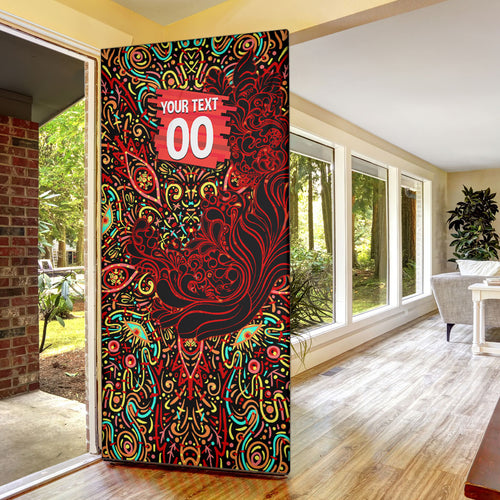 Personalized Melbourne Renegades Cricket Door Cover Hippie Psychedelic Pattern Vibrant Mandala Art Style
