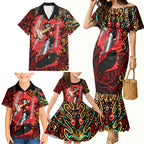 Personalized Melbourne Renegades Cricket Family Matching Mermaid Dress and Hawaiian Shirt Hippie Psychedelic Pattern Vibrant Mandala Art Style