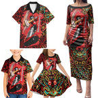 Personalized Melbourne Renegades Cricket Family Matching Puletasi and Hawaiian Shirt Hippie Psychedelic Pattern Vibrant Mandala Art Style