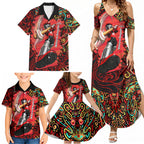 Personalized Melbourne Renegades Cricket Family Matching Summer Maxi Dress and Hawaiian Shirt Hippie Psychedelic Pattern Vibrant Mandala Art Style