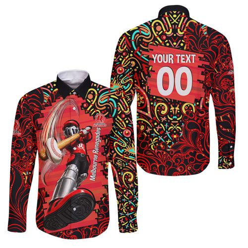 Personalized Melbourne Renegades Cricket Family Matching Summer Maxi Dress and Hawaiian Shirt Hippie Psychedelic Pattern Vibrant Mandala Art Style