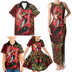 Personalized Melbourne Renegades Cricket Family Matching Tank Maxi Dress and Hawaiian Shirt Hippie Psychedelic Pattern Vibrant Mandala Art Style