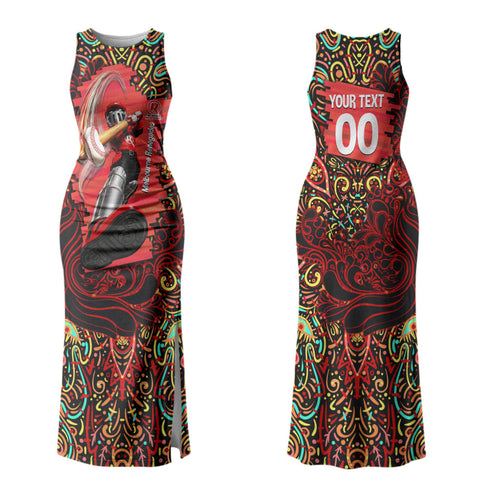 Personalized Melbourne Renegades Cricket Family Matching Tank Maxi Dress and Hawaiian Shirt Hippie Psychedelic Pattern Vibrant Mandala Art Style