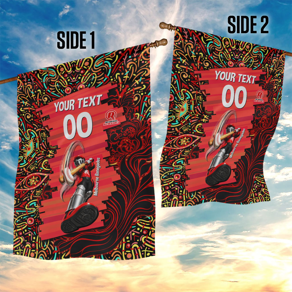Personalized Melbourne Renegades Cricket Garden Flag Hippie Psychedelic Pattern Vibrant Mandala Art Style