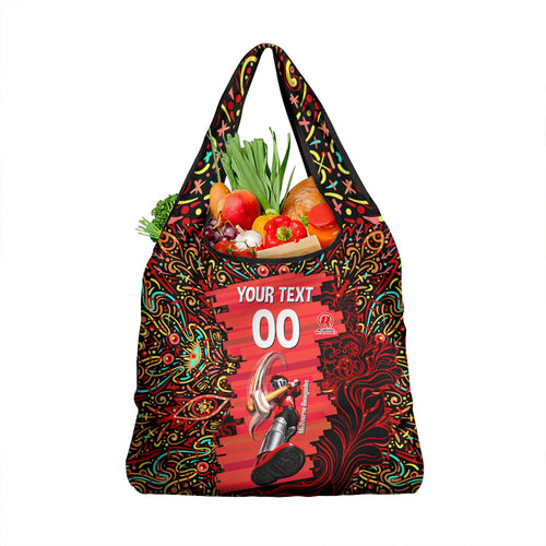 Personalized Melbourne Renegades Cricket Grocery Bag Hippie Psychedelic Pattern Vibrant Mandala Art Style