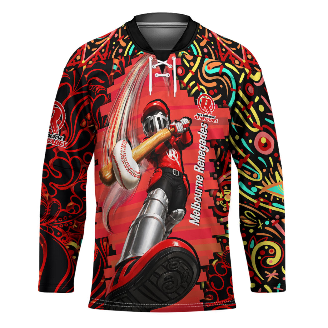 Personalized Melbourne Renegades Cricket Hockey Jersey Hippie Psychedelic Pattern Vibrant Mandala Art Style