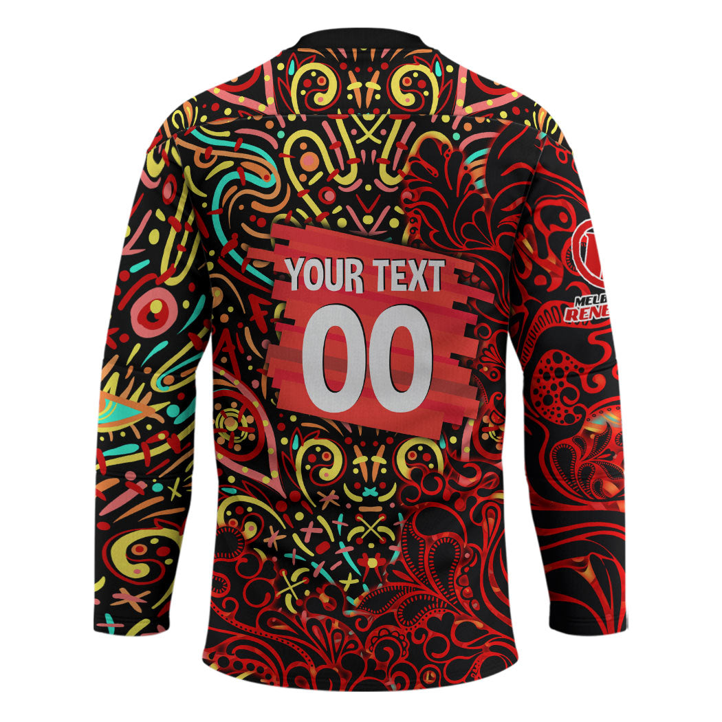 Personalized Melbourne Renegades Cricket Hockey Jersey Hippie Psychedelic Pattern Vibrant Mandala Art Style