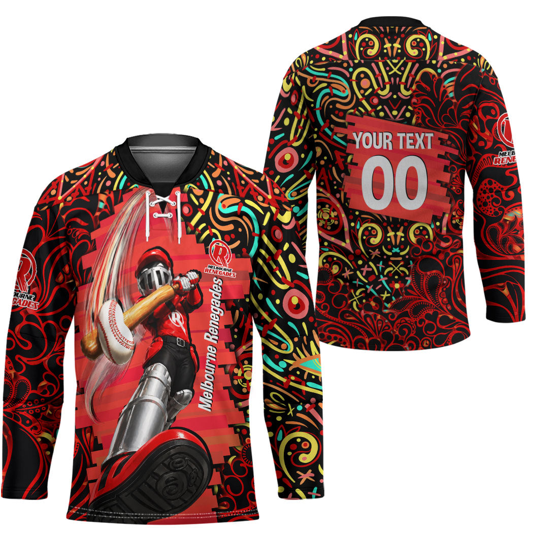 Personalized Melbourne Renegades Cricket Hockey Jersey Hippie Psychedelic Pattern Vibrant Mandala Art Style