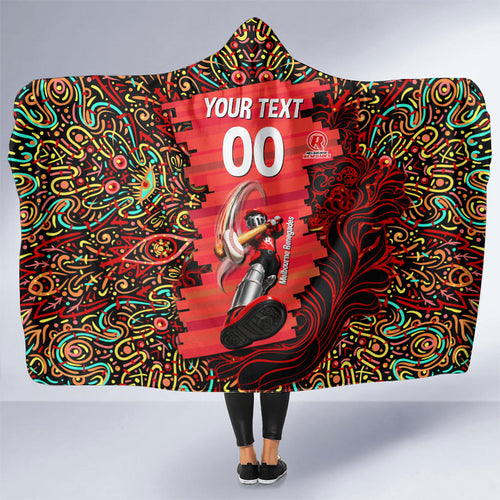 Personalized Melbourne Renegades Cricket Hooded Blanket Hippie Psychedelic Pattern Vibrant Mandala Art Style