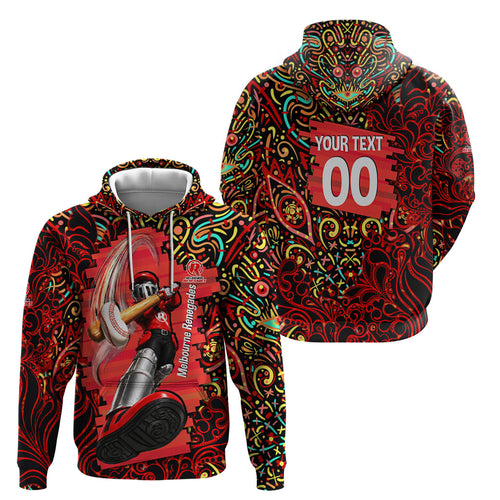 Personalized Melbourne Renegades Cricket Hoodie Hippie Psychedelic Pattern Vibrant Mandala Art Style