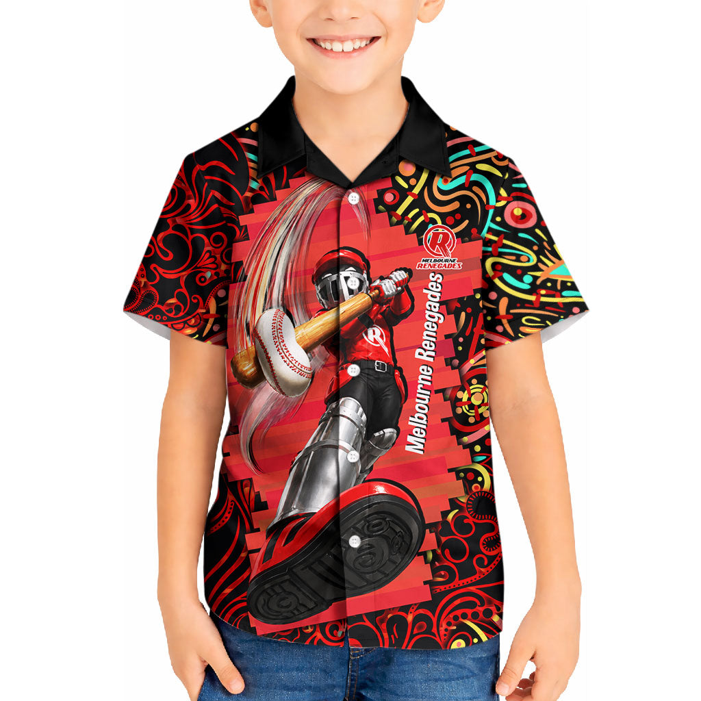 Personalized Melbourne Renegades Cricket Kid Hawaiian Shirt Hippie Psychedelic Pattern Vibrant Mandala Art Style