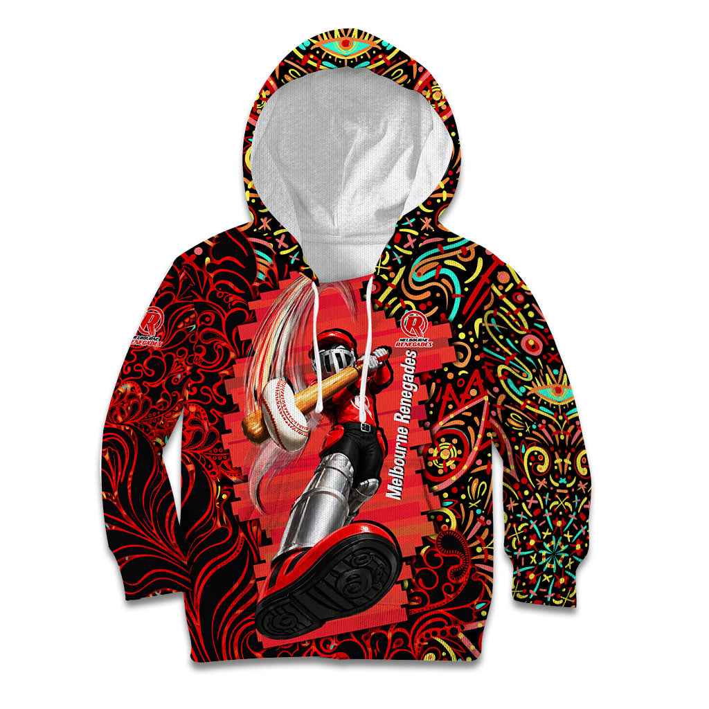 Personalized Melbourne Renegades Cricket Kid Hoodie Hippie Psychedelic Pattern Vibrant Mandala Art Style