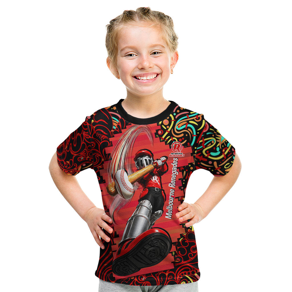 Personalized Melbourne Renegades Cricket Kid T Shirt Hippie Psychedelic Pattern Vibrant Mandala Art Style