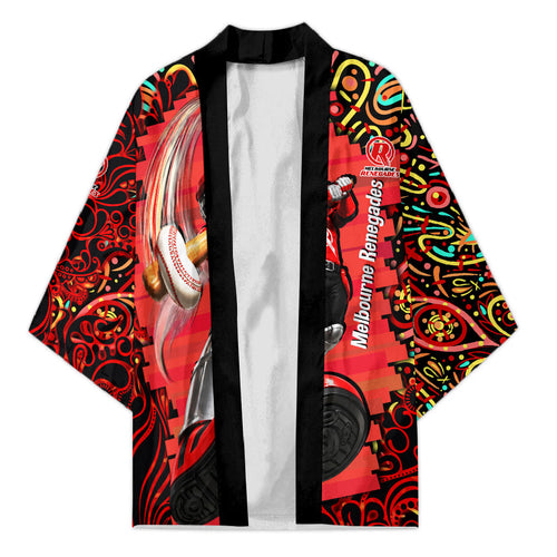 Personalized Melbourne Renegades Cricket Kimono Hippie Psychedelic Pattern Vibrant Mandala Art Style