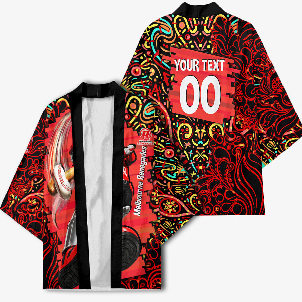 Personalized Melbourne Renegades Cricket Kimono Hippie Psychedelic Pattern Vibrant Mandala Art Style