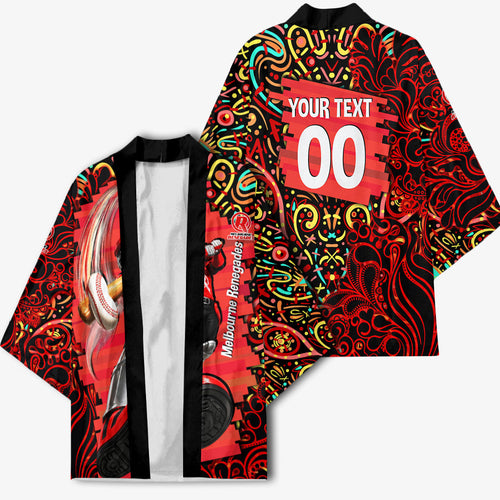 Personalized Melbourne Renegades Cricket Kimono Hippie Psychedelic Pattern Vibrant Mandala Art Style