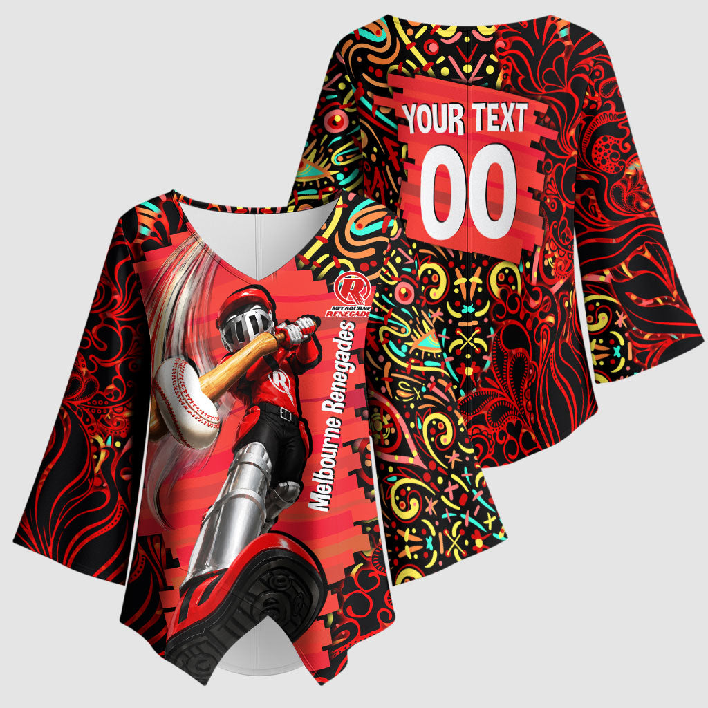 Personalized Melbourne Renegades Cricket Kimono Sleeve Blouse Hippie Psychedelic Pattern Vibrant Mandala Art Style