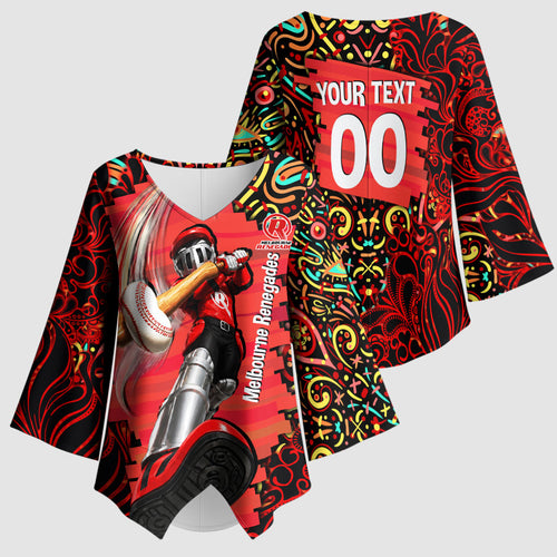 Personalized Melbourne Renegades Cricket Kimono Sleeve Blouse Hippie Psychedelic Pattern Vibrant Mandala Art Style