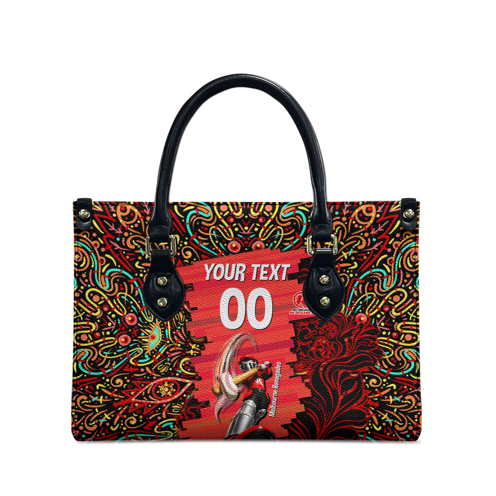 Personalized Melbourne Renegades Cricket Leather Bag Hippie Psychedelic Pattern Vibrant Mandala Art Style