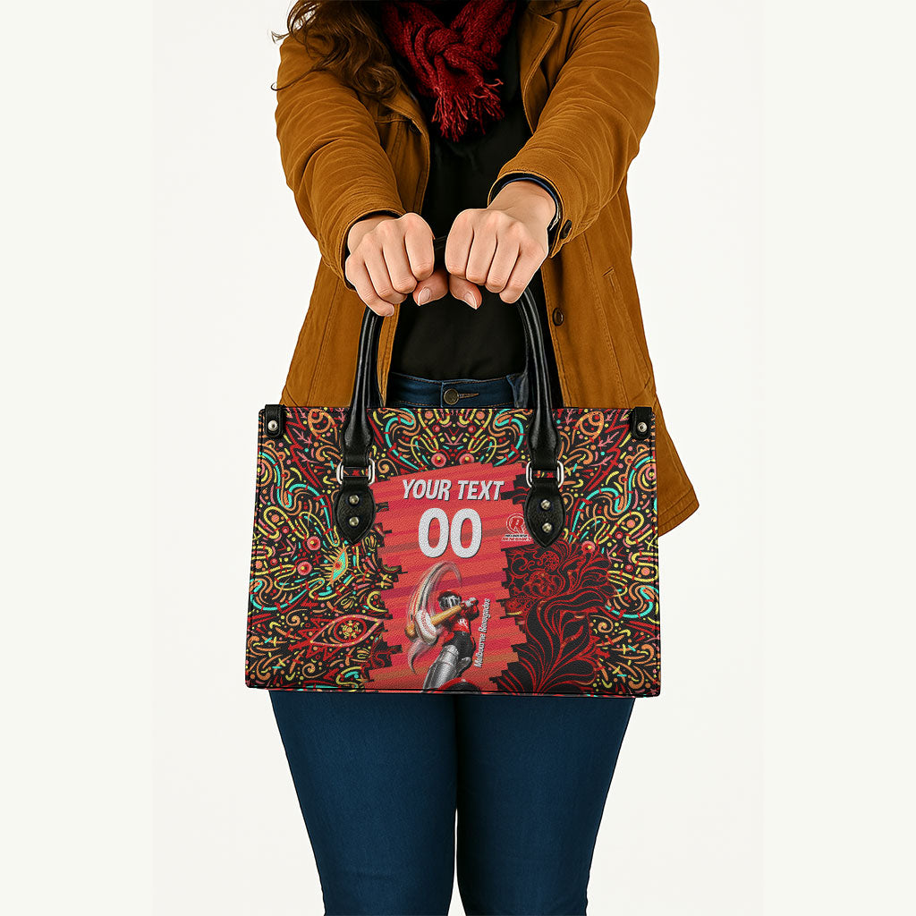 Personalized Melbourne Renegades Cricket Leather Bag Hippie Psychedelic Pattern Vibrant Mandala Art Style