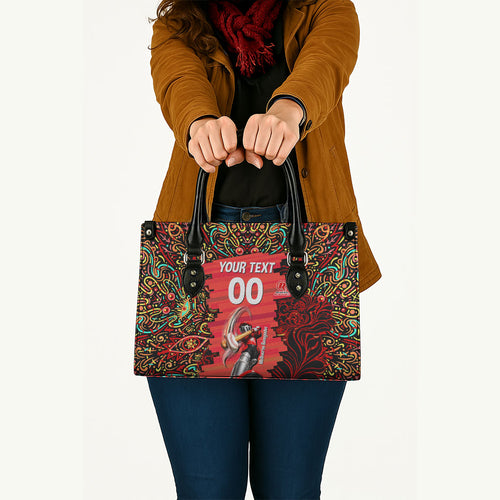 Personalized Melbourne Renegades Cricket Leather Bag Hippie Psychedelic Pattern Vibrant Mandala Art Style