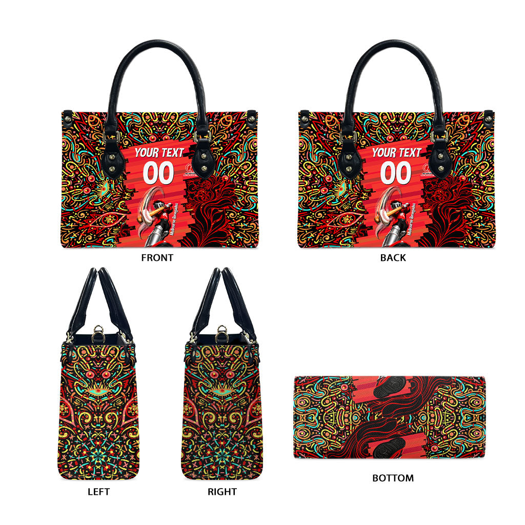 Personalized Melbourne Renegades Cricket Leather Bag Hippie Psychedelic Pattern Vibrant Mandala Art Style