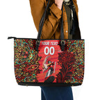 Personalized Melbourne Renegades Cricket Leather Tote Bag Hippie Psychedelic Pattern Vibrant Mandala Art Style