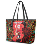 Personalized Melbourne Renegades Cricket Leather Tote Bag Hippie Psychedelic Pattern Vibrant Mandala Art Style