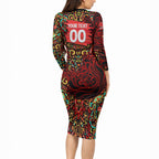 Personalized Melbourne Renegades Cricket Long Sleeve Bodycon Dress Hippie Psychedelic Pattern Vibrant Mandala Art Style