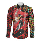 Personalized Melbourne Renegades Cricket Long Sleeve Button Shirt Hippie Psychedelic Pattern Vibrant Mandala Art Style