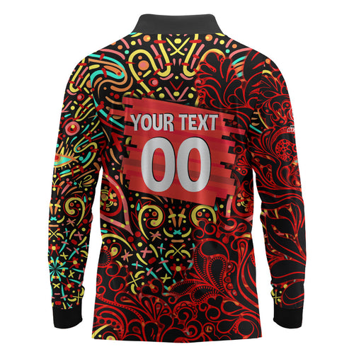 Personalized Melbourne Renegades Cricket Long Sleeve Polo Shirt Hippie Psychedelic Pattern Vibrant Mandala Art Style