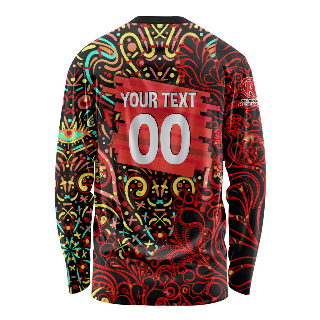 Personalized Melbourne Renegades Cricket Long Sleeve Shirt Hippie Psychedelic Pattern Vibrant Mandala Art Style