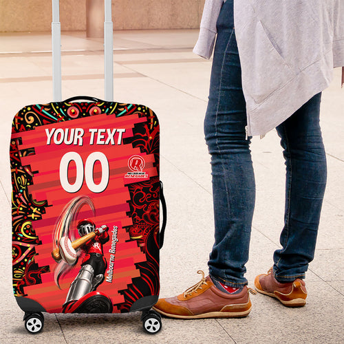 Personalized Melbourne Renegades Cricket Luggage Cover Hippie Psychedelic Pattern Vibrant Mandala Art Style