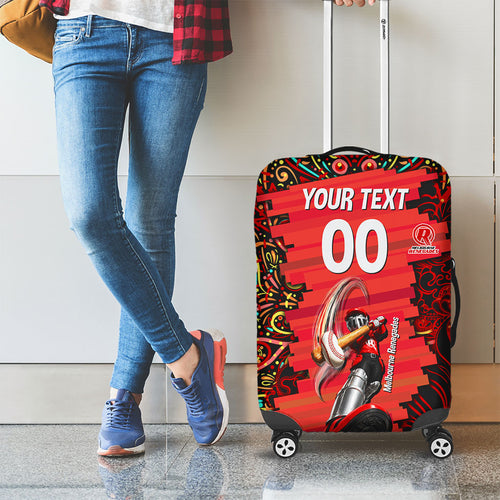 Personalized Melbourne Renegades Cricket Luggage Cover Hippie Psychedelic Pattern Vibrant Mandala Art Style