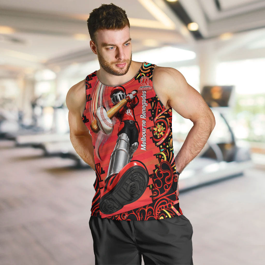 Personalized Melbourne Renegades Cricket Men Tank Top Hippie Psychedelic Pattern Vibrant Mandala Art Style