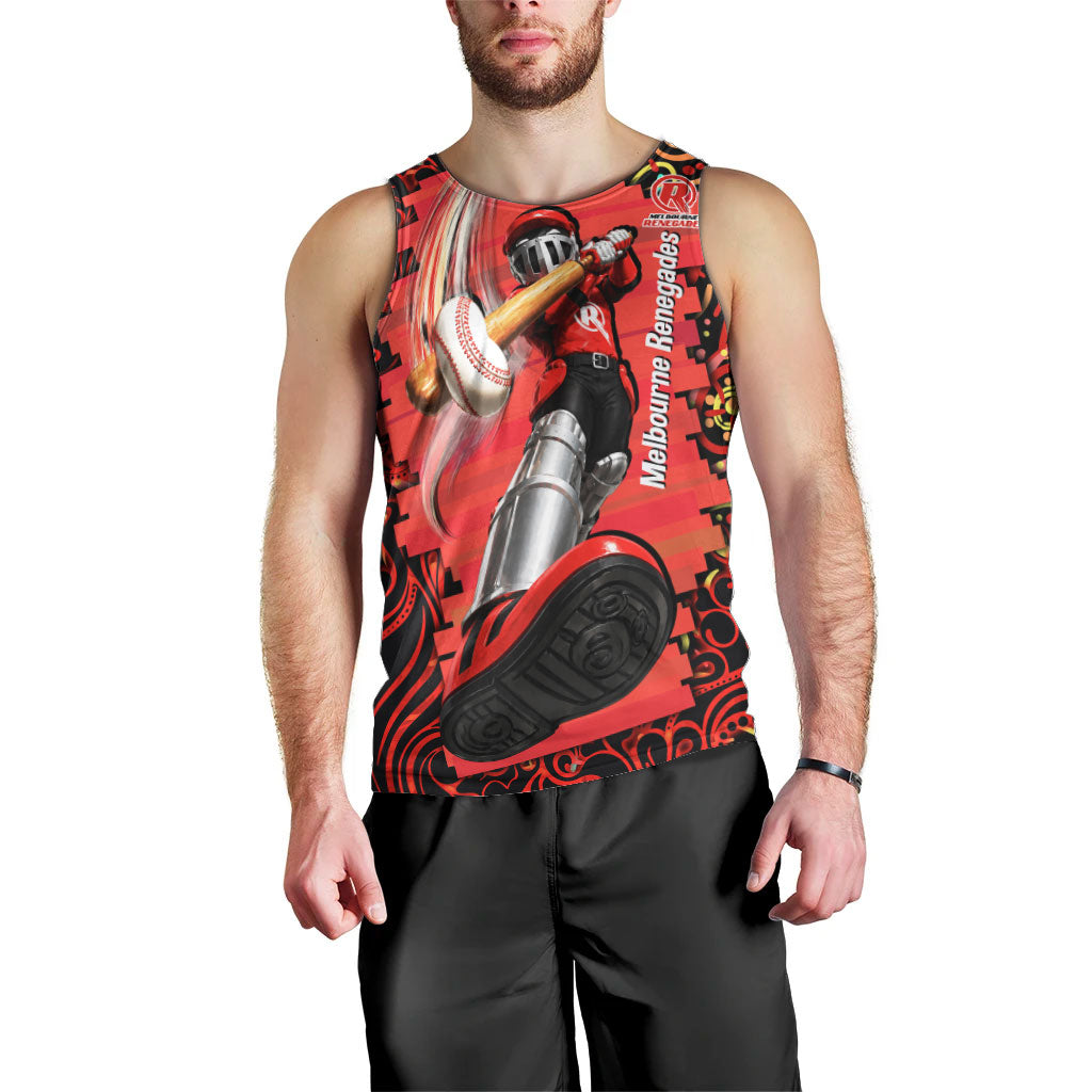 Personalized Melbourne Renegades Cricket Men Tank Top Hippie Psychedelic Pattern Vibrant Mandala Art Style