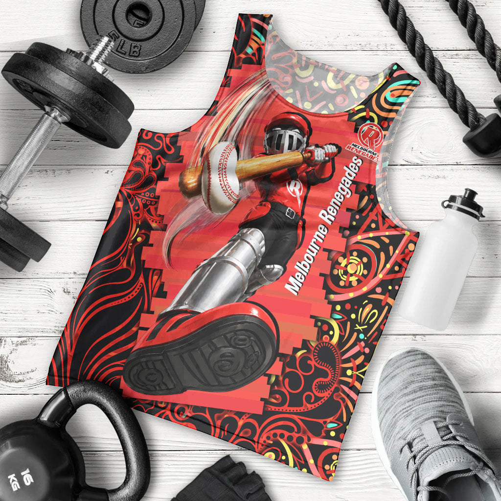 Personalized Melbourne Renegades Cricket Men Tank Top Hippie Psychedelic Pattern Vibrant Mandala Art Style