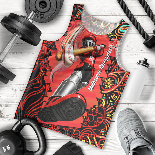 Personalized Melbourne Renegades Cricket Men Tank Top Hippie Psychedelic Pattern Vibrant Mandala Art Style